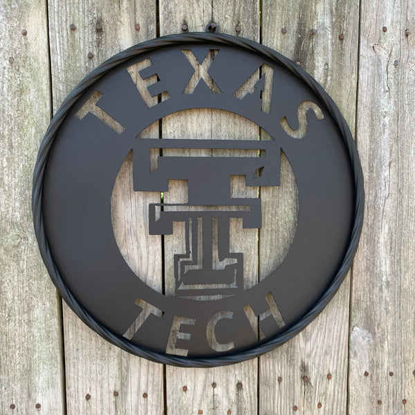 12",18",24",32",36" TEXAS TECH RUSTIC BLACK CUSTOM METAL VINTAGE CRAFT TEAM SIGN HANDMADE TO ORDER