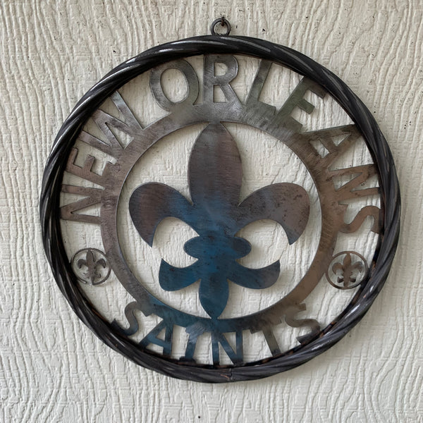 12", 18", 24 NEW ORLEANS SAINTS CUSTOM RAW METAL CRAFT SIGN WALL ART WESTERN HOME DECOR LASERCUT ART