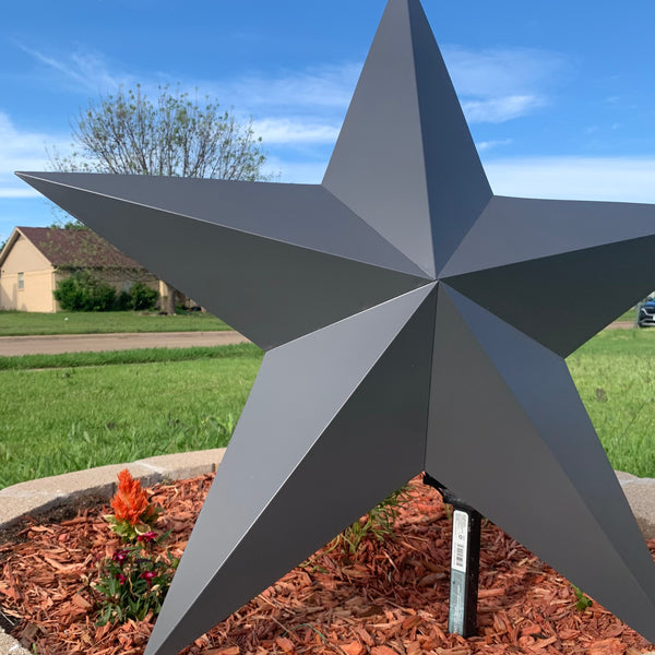 GUN METAL GREY STAR BARN STAR NO RING DAVID STAR 5 POINT WESTERN HOME DECOR HAND PAINTED