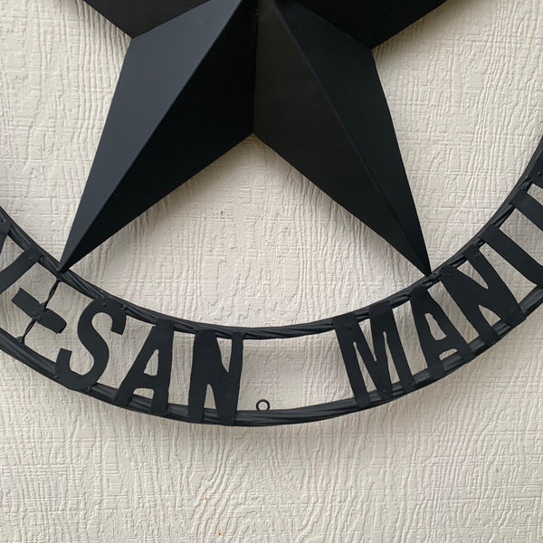 LINN SAN MANUEL STYLE YOUR CUSTOM NAME STAR METAL BARN LONE STAR 3d TWISTED ROPE RING WESTERN HOME DECOR HANDMADE NEW