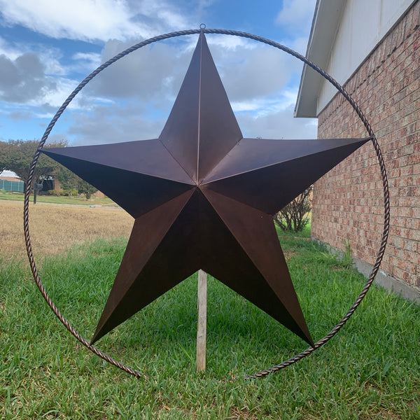 LONE STAR 60" BARN STAR METAL RUSTIC  BRONZE VINTAGE COPPER WALL ART WESTERN HOME DECOR HANDMADE NEW EH10524