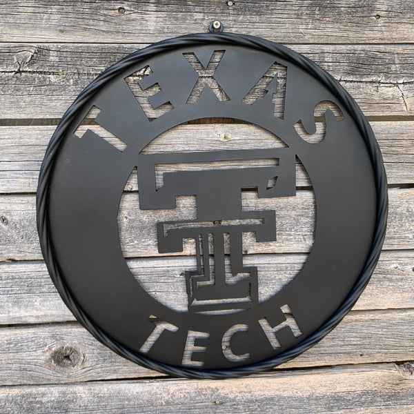 12",18",24",32",36" TEXAS TECH RUSTIC BLACK CUSTOM METAL VINTAGE CRAFT TEAM SIGN HANDMADE TO ORDER