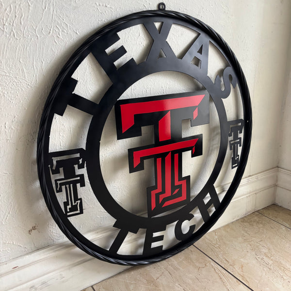 TEXAS TECH CUSTOM METAL VINTAGE SIGN WESTERN HOME DECOR HANDMADE