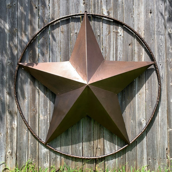 #EH10523 4,5,6,8 FOOT TEXAS GIANT LONE STAR HAND PAINTED METAL RUSTIC BRONZE COPPER BARN STAR WESTERN HOME DECOR HANDMADE NEW
