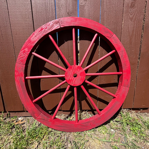 RED WAGON WHEEL BARN WOOD WESTERN HOME DECOR RUSTIC NEW 16",24",30",36",40"