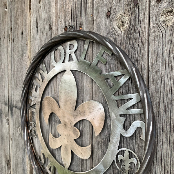 12", 18", 24 NEW ORLEANS SAINTS CUSTOM RAW METAL CRAFT SIGN WALL ART WESTERN HOME DECOR LASERCUT ART