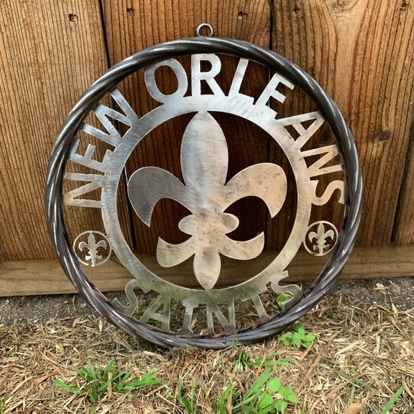 12", 18", 24 NEW ORLEANS SAINTS CUSTOM RAW METAL CRAFT SIGN WALL ART WESTERN HOME DECOR LASERCUT ART