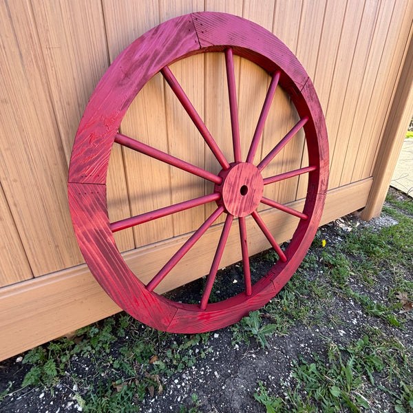 RED WAGON WHEEL BARN WOOD WESTERN HOME DECOR RUSTIC NEW 16",24",30",36",40"
