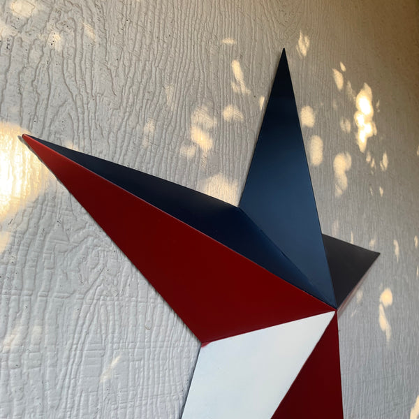 16",24",36" RED WHITE & BLUE METAL BARN STAR METAL WALL ART HANDMADE