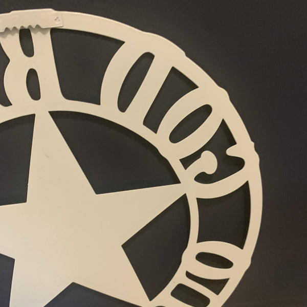 #EH11364 12" GOD BLESS OUR HOME METAL FLAT SIGN NOT 3D STAR LASERCUT ART WESTERN HOME DECOR HANDMADE NEW