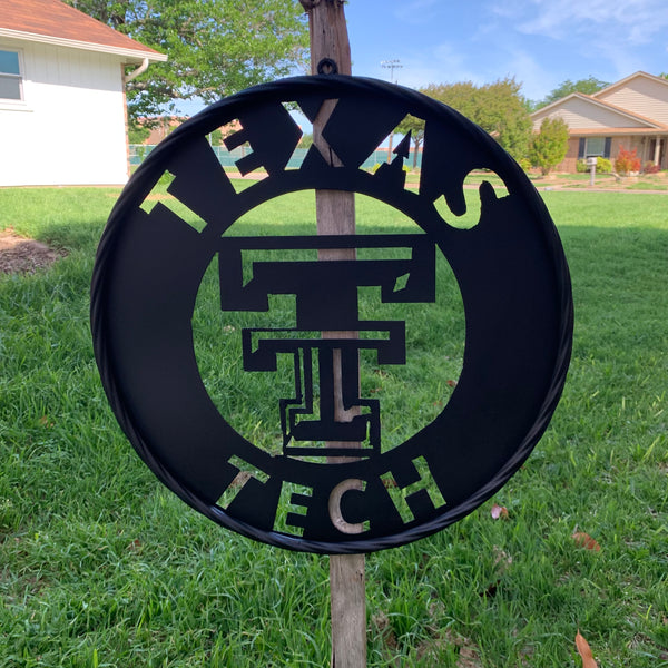 12",18",24",32",36" TEXAS TECH RUSTIC BLACK CUSTOM METAL VINTAGE CRAFT TEAM SIGN HANDMADE TO ORDER