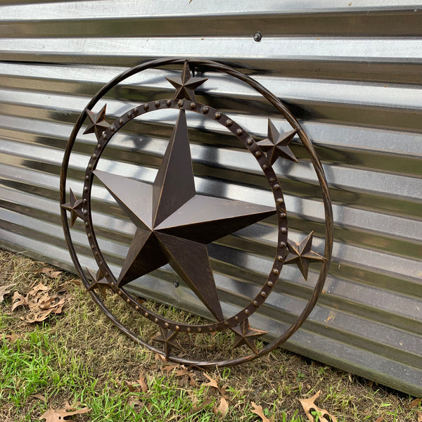 24" MULTI STAR BEADED COLIBROX BARN STAR METAL LONESTAR WESTERN HOME DECOR HANDMADE RUSTIC DARK BRONZE NEW