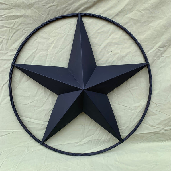 RUSTIC BLACK BARN STAR 3d TWISTED ROPE RING WESTERN HOME DECOR HANDMADE NEW 3" TO 72"-#EH10608