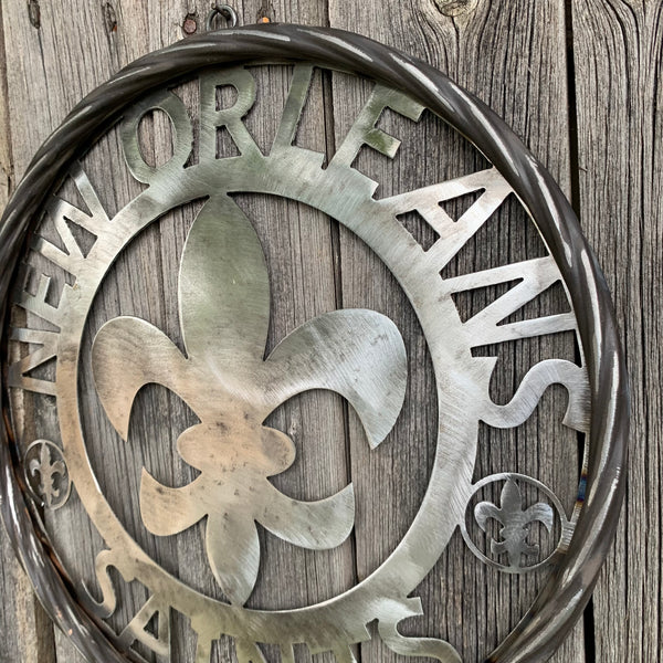 12", 18", 24 NEW ORLEANS SAINTS CUSTOM RAW METAL CRAFT SIGN WALL ART WESTERN HOME DECOR LASERCUT ART