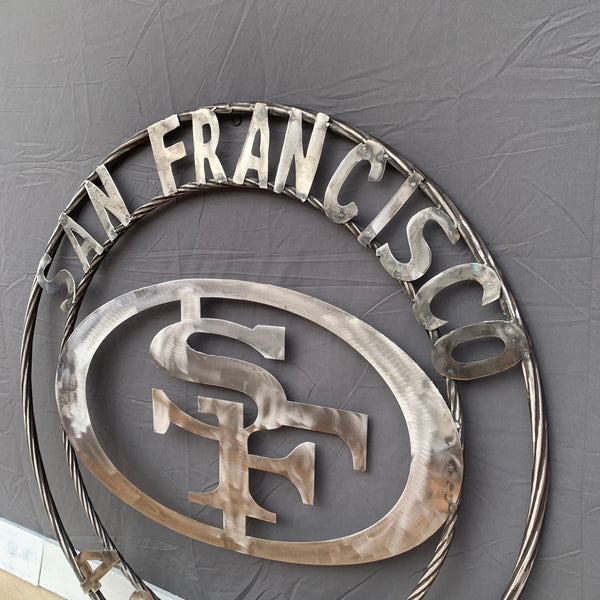 36" SAN FRANCISCO 49ERS CUSTOM RAW METAL VINTAGE CRAFT TEAM SIGN HAND MADE IN USA