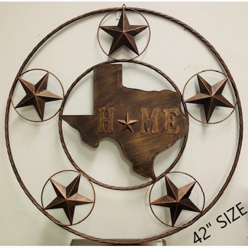 #A18102 HOME 42" STATE OF TEXAS MAP SIGN WITH TWISTED RING METAL CUSTOM SIGN WESTERN HOME DECOR HANDMADE NEW