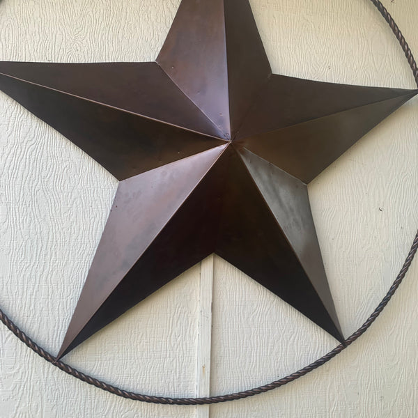 LONE STAR 60" BARN STAR METAL RUSTIC  BRONZE VINTAGE COPPER WALL ART WESTERN HOME DECOR HANDMADE NEW EH10524
