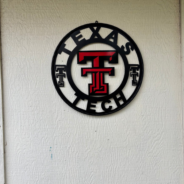 TEXAS TECH CUSTOM METAL VINTAGE SIGN WESTERN HOME DECOR HANDMADE