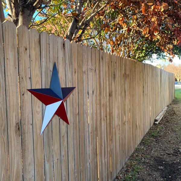 16",24",36" RED WHITE & BLUE METAL BARN STAR METAL WALL ART HANDMADE