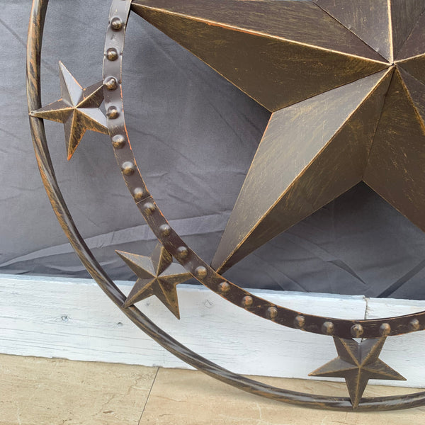 24" MULTI STAR BEADED COLIBROX BARN STAR METAL LONESTAR WESTERN HOME DECOR HANDMADE RUSTIC DARK BRONZE NEW