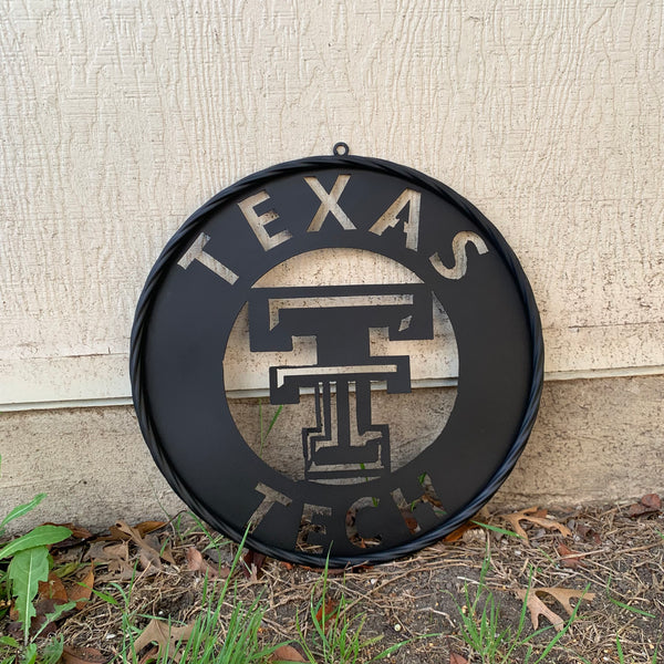 12",18",24",32",36" TEXAS TECH RUSTIC BLACK CUSTOM METAL VINTAGE CRAFT TEAM SIGN HANDMADE TO ORDER