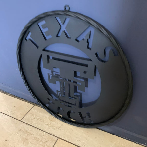 12",18",24",32",36" TEXAS TECH RUSTIC BLACK CUSTOM METAL VINTAGE CRAFT TEAM SIGN HANDMADE TO ORDER