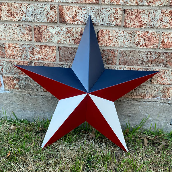 16",24",36" RED WHITE & BLUE METAL BARN STAR METAL WALL ART HANDMADE