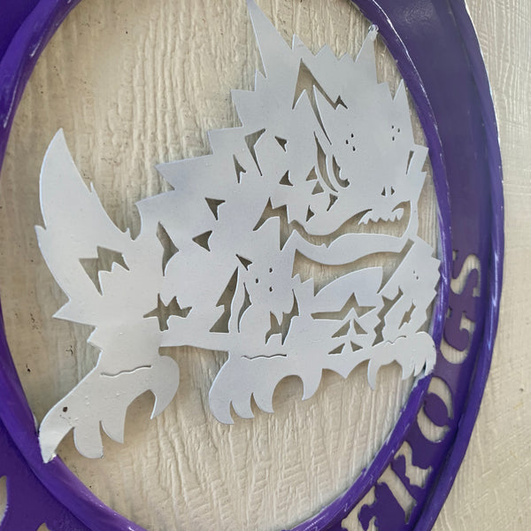 18",24",32" TCU HORNED FROGS CUSTOM METAL VINTAGE CRAFT TEAM SIGN WESTERN HOME DECOR HANDMADE