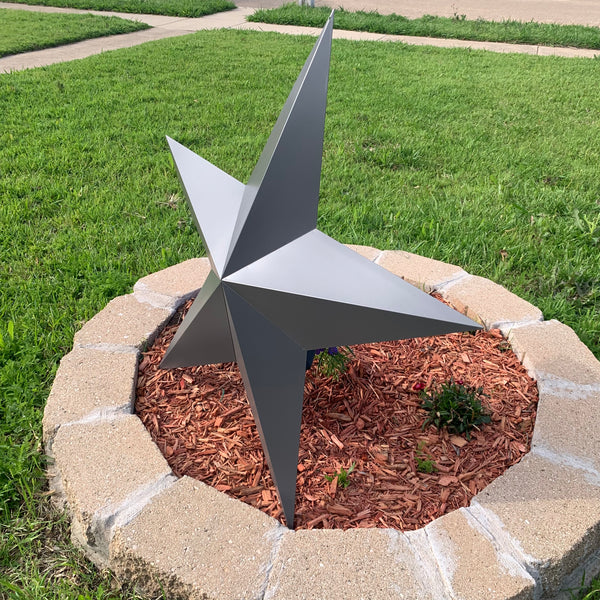 GUN METAL GREY STAR BARN STAR NO RING DAVID STAR 5 POINT WESTERN HOME DECOR HAND PAINTED