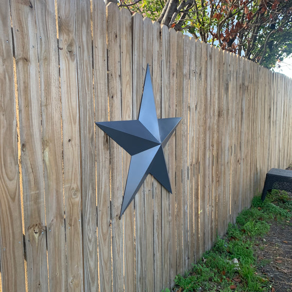 GUN METAL GREY STAR BARN STAR NO RING DAVID STAR 5 POINT WESTERN HOME DECOR HAND PAINTED