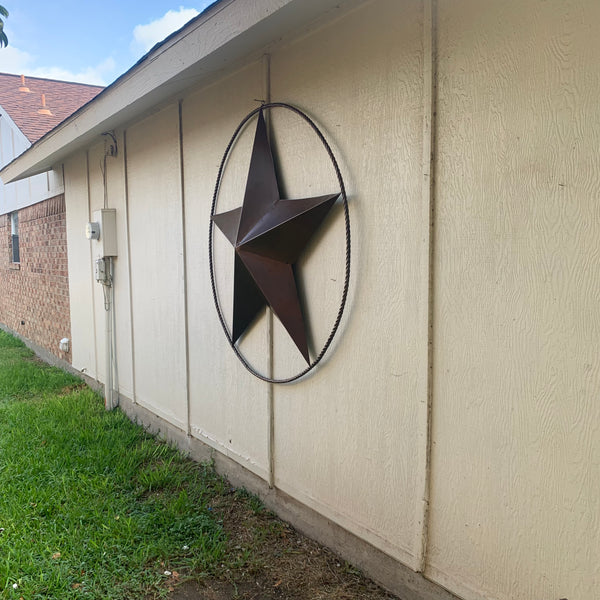 LONE STAR 60" BARN STAR METAL RUSTIC  BRONZE VINTAGE COPPER WALL ART WESTERN HOME DECOR HANDMADE NEW EH10524