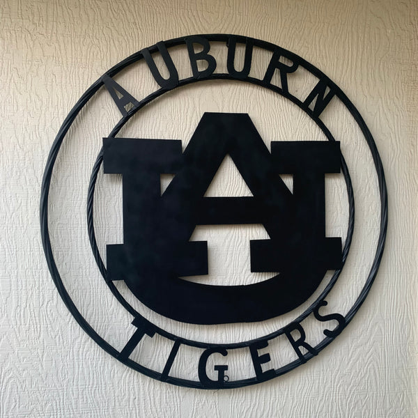 12", 18", 24", 32" AUBURN TIGERS BLACK METAL SIGN VINTAGE TEAM CUSTOM ART