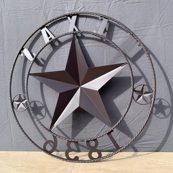 1836 TEXAS FLAG STAR RED WHITE BLUE TWISTED BRONZE RING WESTERN HOME DECOR HANDMADE NEW
