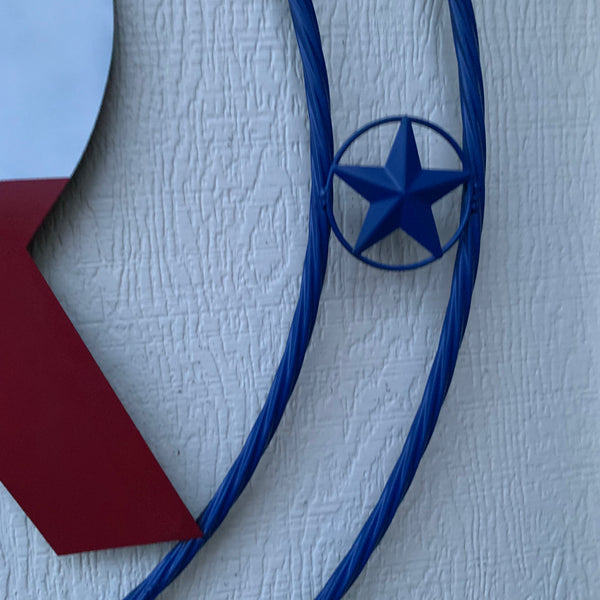 #EH11299 CUSTOM NAME XR ROOFING STYLE SIGN RED,WHITE & BLUE TEXAS FLAG LOGO HANDMADE