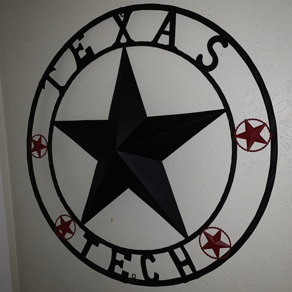 TEXAS TECH BARN STAR METAL LONESTAR CUSTOM VINTAGE METAL TEAM CRAFT ART WESTERN HOME DECOR SIZE:24",32",36",40",50"