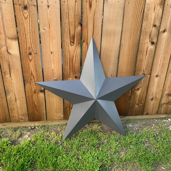 GUN METAL GREY STAR BARN STAR NO RING DAVID STAR 5 POINT WESTERN HOME DECOR HAND PAINTED