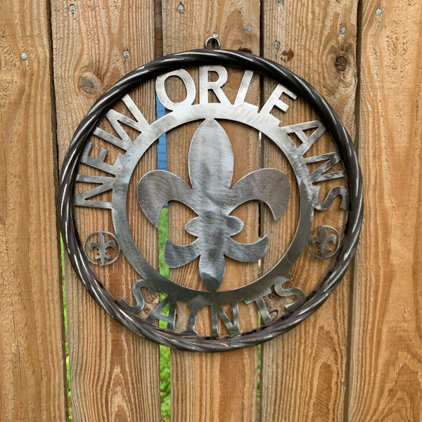 12", 18", 24 NEW ORLEANS SAINTS CUSTOM RAW METAL CRAFT SIGN WALL ART WESTERN HOME DECOR LASERCUT ART