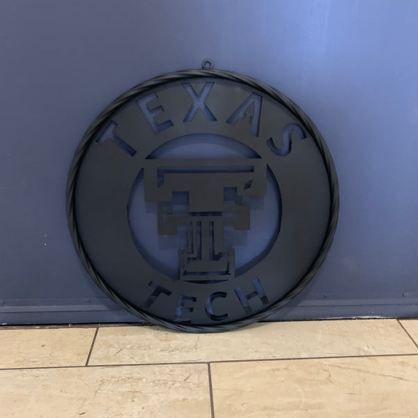 12",18",24",32",36" TEXAS TECH RUSTIC BLACK CUSTOM METAL VINTAGE CRAFT TEAM SIGN HANDMADE TO ORDER