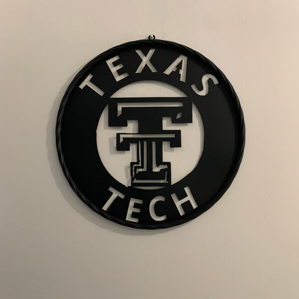 12",18",24",32",36" TEXAS TECH RUSTIC BLACK CUSTOM METAL VINTAGE CRAFT TEAM SIGN HANDMADE TO ORDER