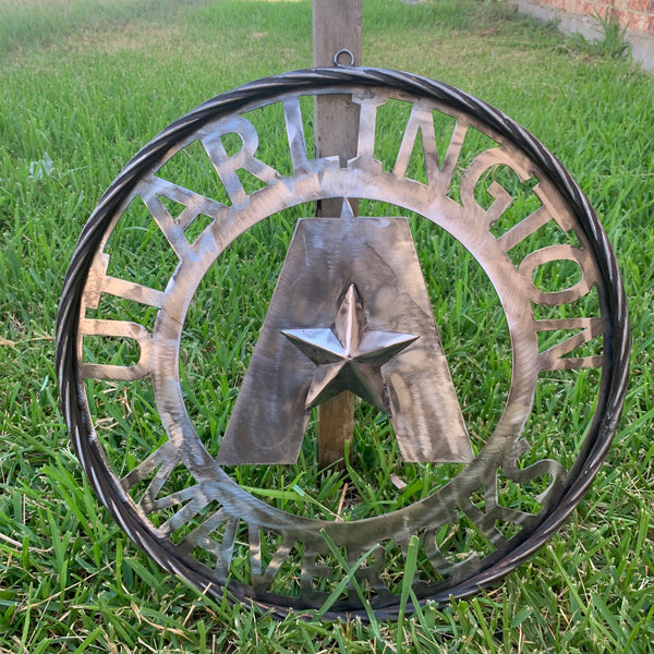 UTA ARLINGTON CUSTOM RAW METAL VINTAGE CRAFT TEAM SIGN WETSERN HOME DECOR HANDMADE