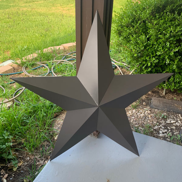 GUN METAL GREY STAR BARN STAR NO RING DAVID STAR 5 POINT WESTERN HOME DECOR HAND PAINTED