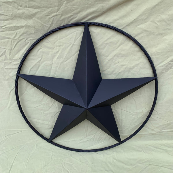 RUSTIC BLACK BARN STAR METAL LONE STAR 3d TWISTED ROPE RING WESTERN HOME DECOR HANDMADE NEW 12",16",24",32",36"-#EH10608