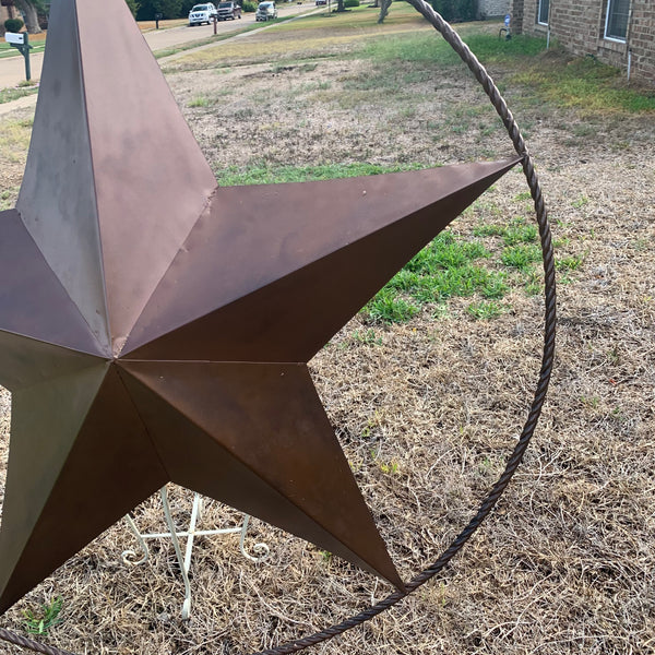 LONE STAR 60" BARN STAR METAL RUSTIC  BRONZE VINTAGE COPPER WALL ART WESTERN HOME DECOR HANDMADE NEW EH10524