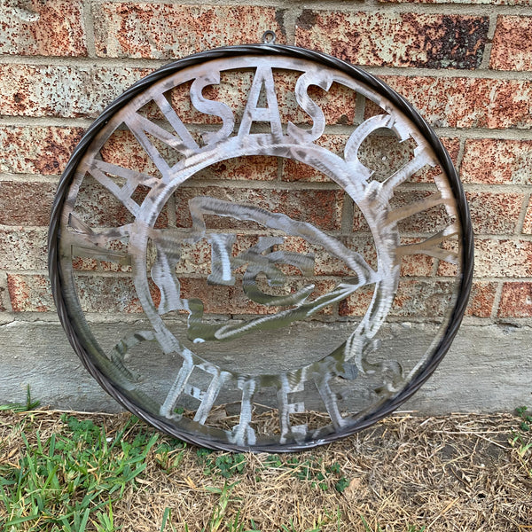 KANSAS CITY CHIEFS RAW METAL CUSTOM METAL LASERCUT VINTAGE CRAFT TEAM DECOR HANDMADE