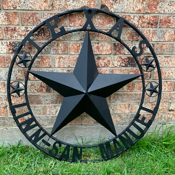 LINN SAN MANUEL STYLE YOUR CUSTOM NAME STAR METAL BARN LONE STAR 3d TWISTED ROPE RING WESTERN HOME DECOR HANDMADE NEW