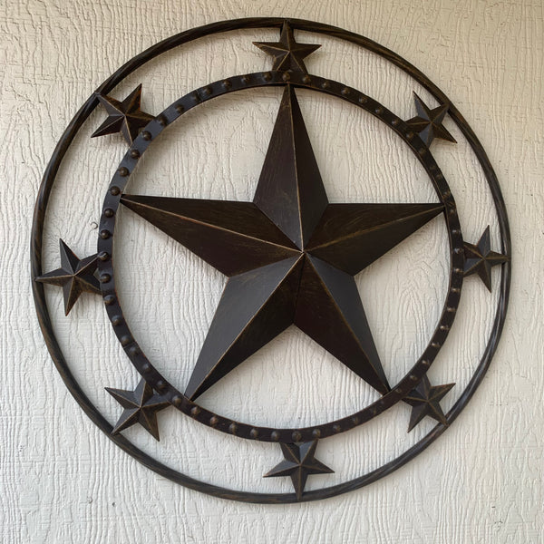 24" MULTI STAR BEADED COLIBROX BARN STAR METAL LONESTAR WESTERN HOME DECOR HANDMADE RUSTIC DARK BRONZE NEW