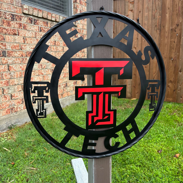 TEXAS TECH CUSTOM METAL VINTAGE SIGN WESTERN HOME DECOR HANDMADE