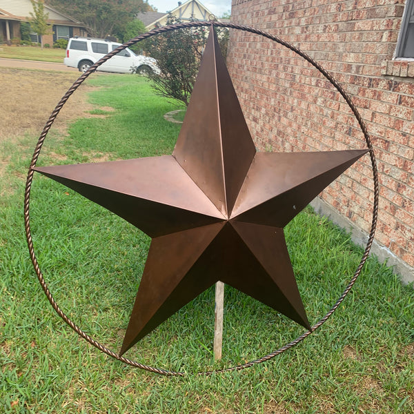 LONE STAR 60" BARN STAR METAL RUSTIC  BRONZE VINTAGE COPPER WALL ART WESTERN HOME DECOR HANDMADE NEW EH10524