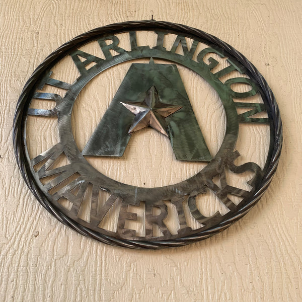 UTA ARLINGTON CUSTOM RAW METAL VINTAGE CRAFT TEAM SIGN WETSERN HOME DECOR HANDMADE