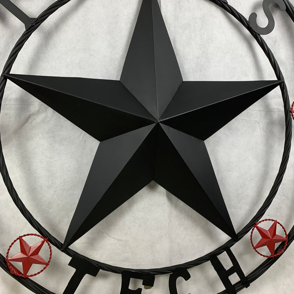 TEXAS TECH BARN STAR METAL LONESTAR CUSTOM VINTAGE METAL TEAM CRAFT ART WESTERN HOME DECOR SIZE:24",32",36",40",50"